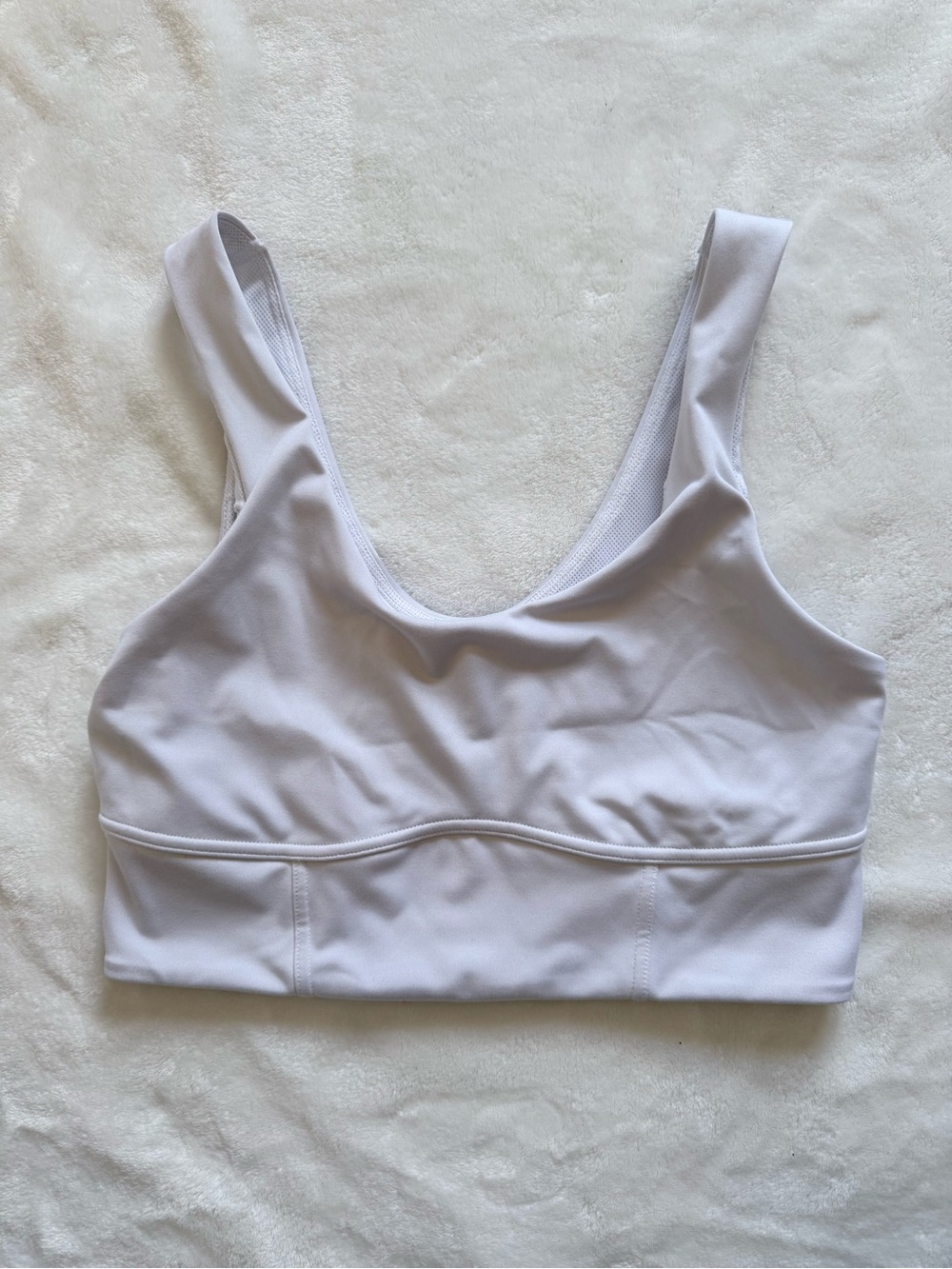 White Scoop Neck Sports Bralette
